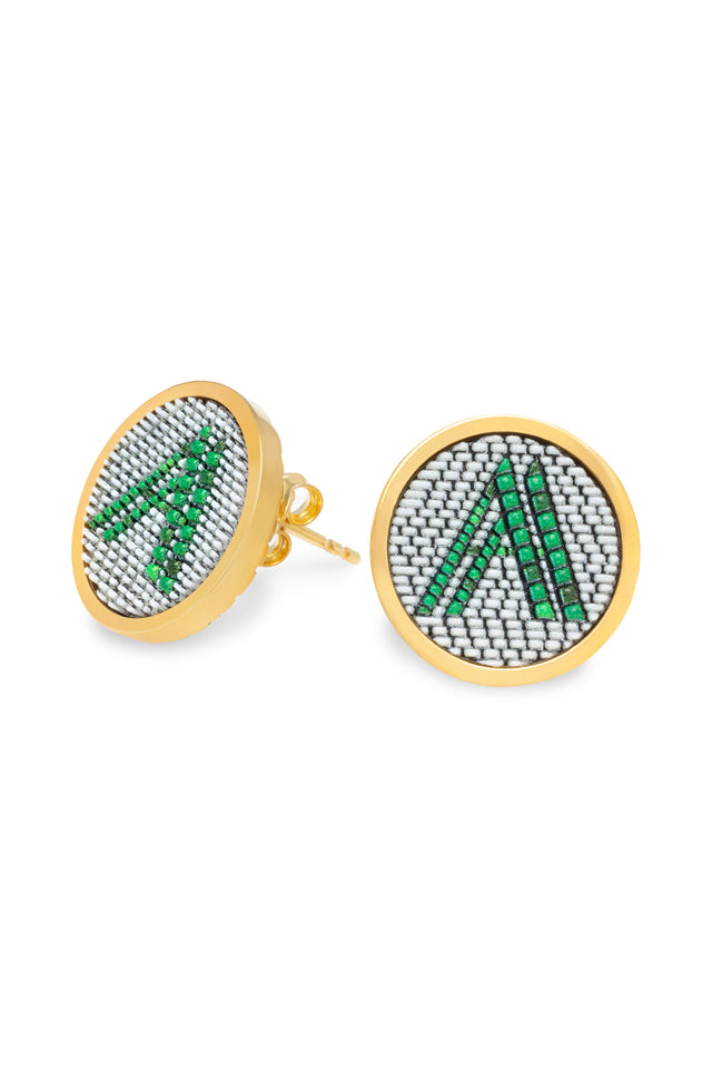 Amad Afeto Women's Stud Earrings with Mosaic Design - Elegant, Chic, Fashion Jewelry Accessory